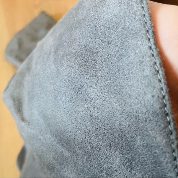 Qupid woman’s calf block heel boot size 6.5 back zip winter chic pointy toe gray - Picture 9 of 10